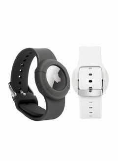 Airtag Wristbands for Kids Soft Silicone Airtag Bracelet Lightweight Waterproof Band Compatible with Apple Airtag Watch Band for Children and Toddler 2 Pcs
