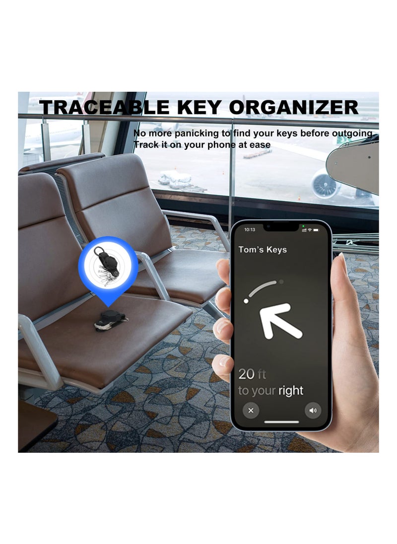 SYOSI - Waterproof Key Organizer for Airtag, Key Holder for Airtag, Compact Silicone Keychain for Apple AirTag - Includes Keyring to Attach Car Key Fob (Black, Green) - Image 1