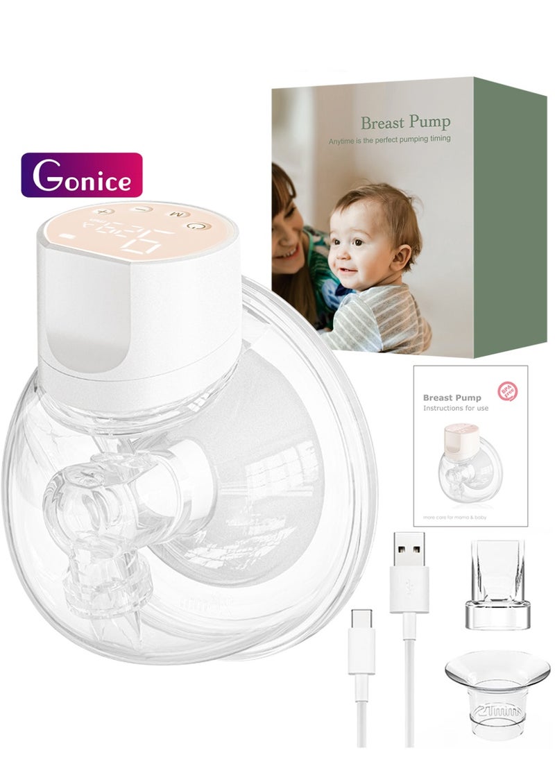 Gonice 1Pcs Hands-Free Wearable Breast Pump Double Electric with Vibration Massage Modes, PPSU BPA-Free Material & 210ml Large Capacity - Image 1
