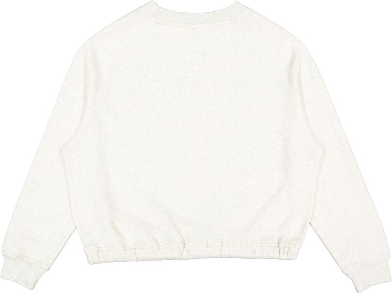 LAT Women Cropped Sweatshirt  Long Sleeve Pullover Fleece with Waist Drawstring Natural Heather Large - Image 2