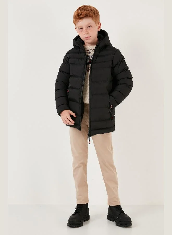 ليلا معطف منتفخ بغطاء رأس بسحاب من ليلا للأولاد