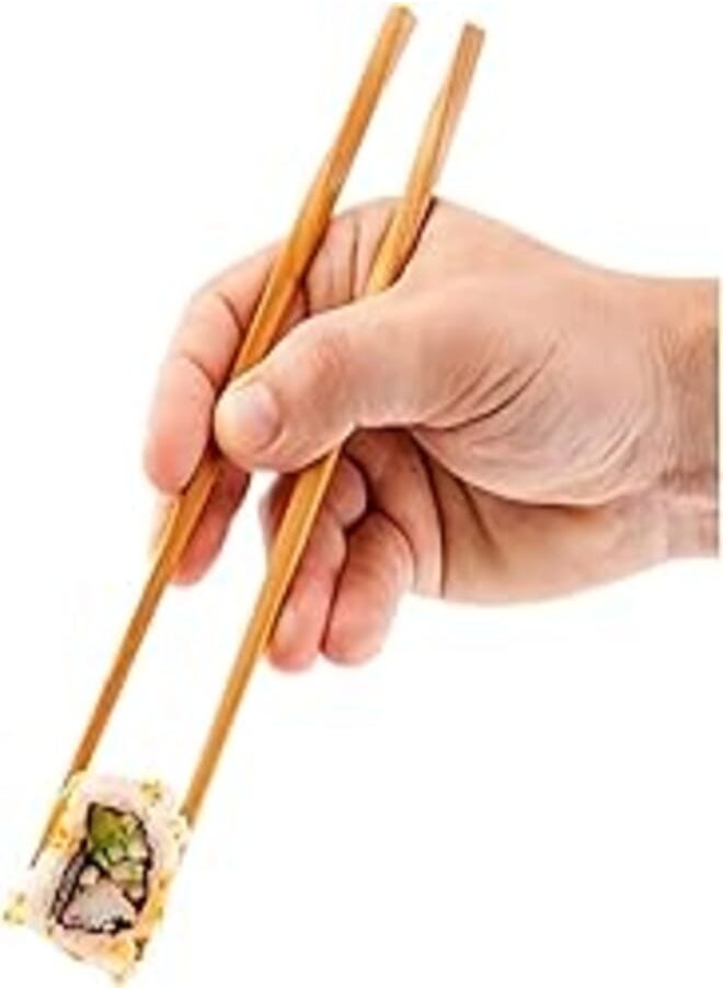ProBytes - 10 Pairs Reusable Bamboo Chopsticks - Long Lightweight Natural Food-Grade Chop Sticks for Sushi, Rice Noodles, Asian Dishes. Chinese, Japanese Tableware 9.5 Inch (Classic Chopsticks) - Image 1
