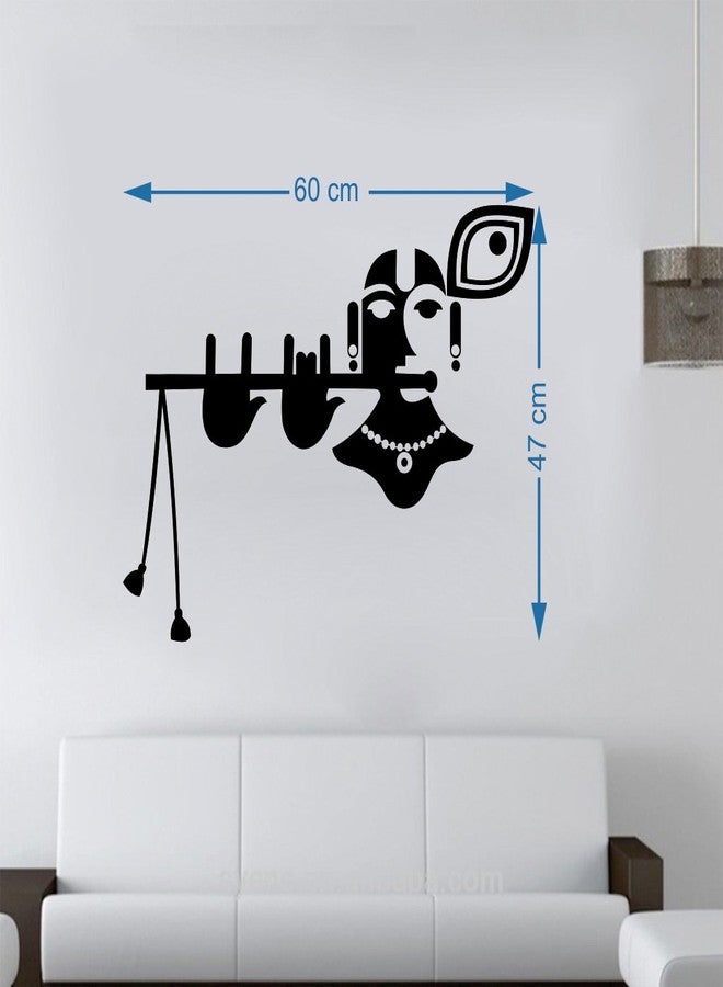 Walltech Combo of 4 Wall Sticker Krishna with Cow-(60 x 42 cms) | Lord Krishna-(47 x 60 cms) | Lord Krishna Flute Playing with Cow-(70 x 60 cms) | Krishna-(45 x 50 cms) - Material Vinyl - Image 3