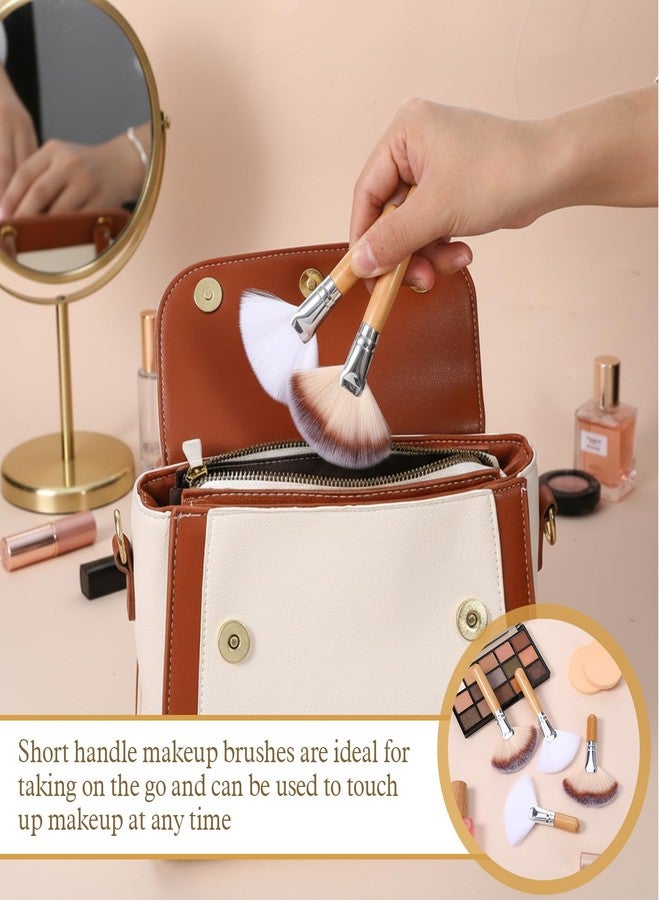 Jeffdad 4Pcs Facial Fan Brush, Fluffy Fan Brushes for Facials, Esthetician Fan Brushes Soft Bristle Highlighter Brush Facial Applicator Makeup Tools for Women Girls Loose Powder Blush - Image 5