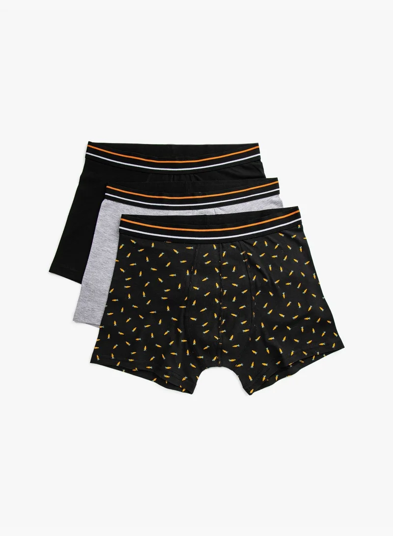 KOTON Cotton 3 Pack Basic Boxer