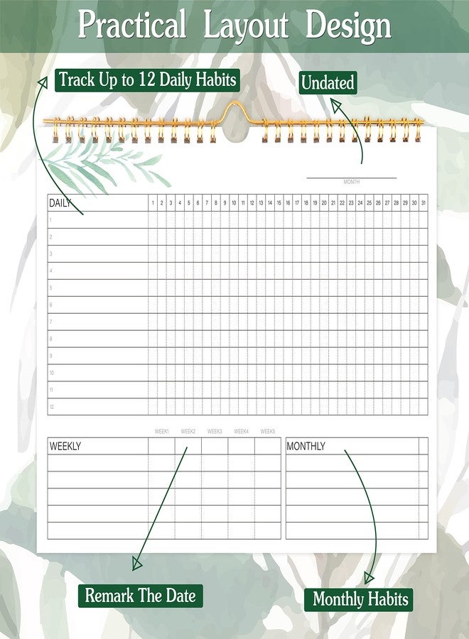 KAICN Habit Tracker Calendar- 12 Months Undated Daily, Weekly & Monthly Habit Tracker Journal, Writable Habits Track Calendar for Goal Setting, Boost Productivity, Workout Motivation & Self Care Tool - Image 2