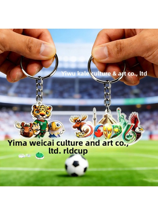 ديكورات مستوحاة من كأس العالم 2026 - اللون: سلسلة مفاتيح كأس العالم، النمط ب - Image 5