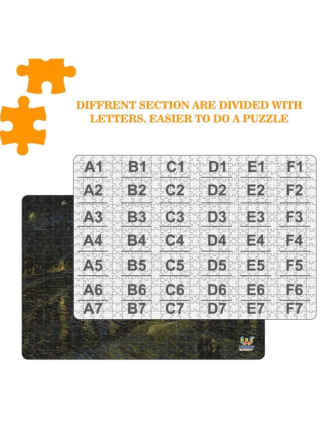 Webby Kids Starry Night Over The Rhône by Van Gogh Wooden Jigsaw Puzzle, 500 Pieces - Image 3