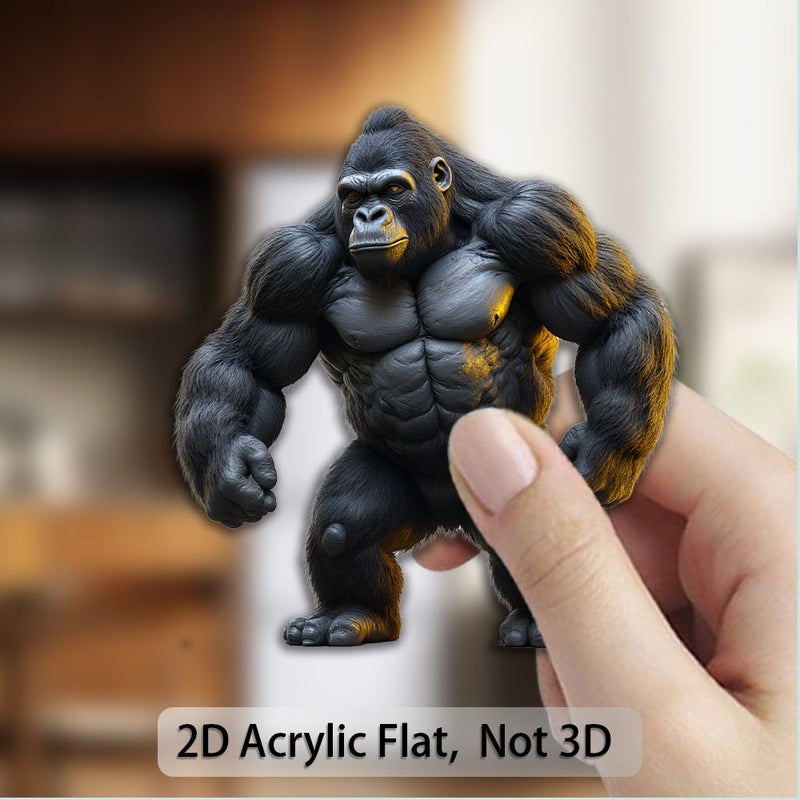 Retro 8 Bit Gorilla Magnet Pixel Art Collectible Figure Acrylic Rubber Strong Fridge Decor - Image 1