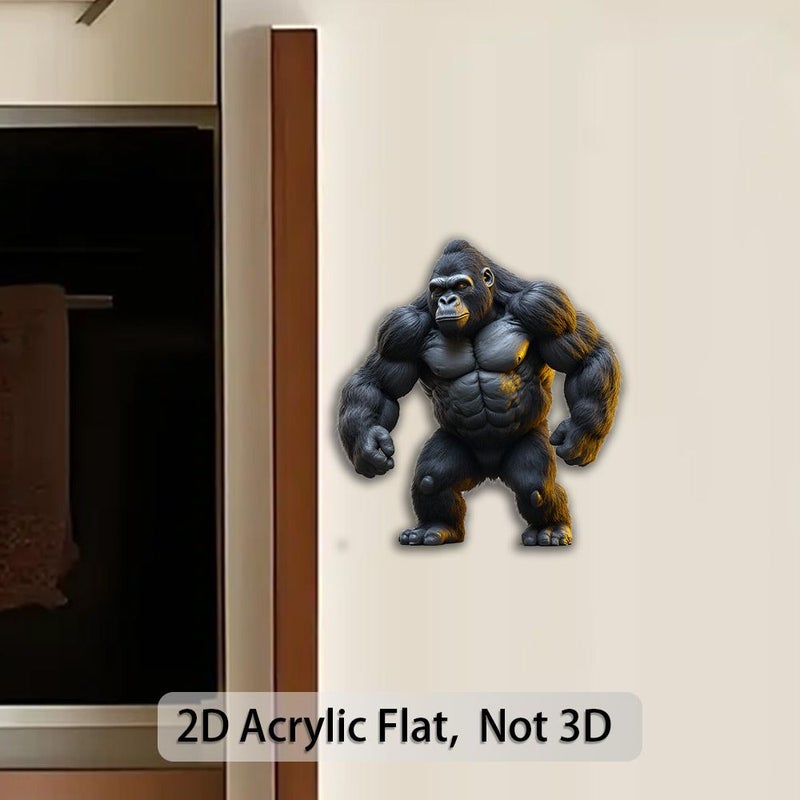 Retro 8 Bit Gorilla Magnet Pixel Art Collectible Figure Acrylic Rubber Strong Fridge Decor - Image 3