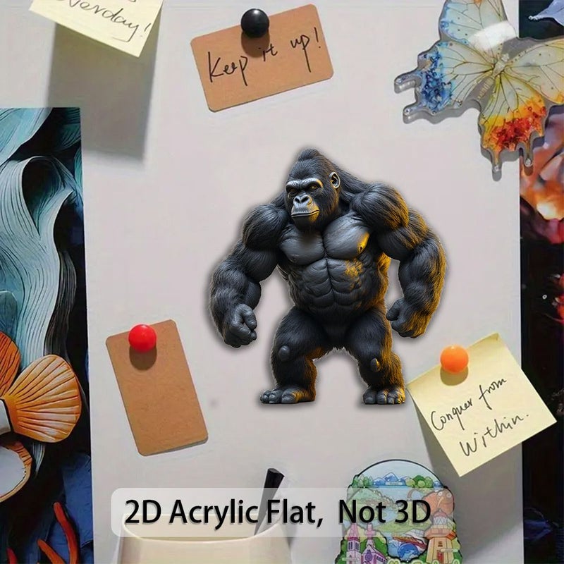 Retro 8 Bit Gorilla Magnet Pixel Art Collectible Figure Acrylic Rubber Strong Fridge Decor - Image 4