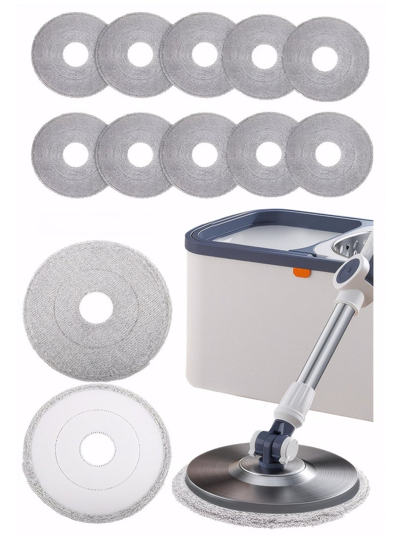 Nakhl 10pcs Universal Mop Refill Pad For Spin Mop and Bucket ,Microfiber Round Microfiber Refills for Swiffer, Washable and Reusable,Suitable for All Floors Cleaning - Image 1