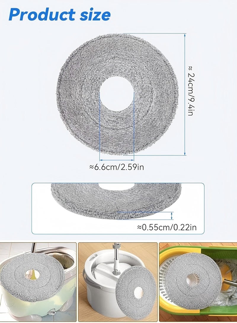 Nakhl 10pcs Universal Mop Refill Pad For Spin Mop and Bucket ,Microfiber Round Microfiber Refills for Swiffer, Washable and Reusable,Suitable for All Floors Cleaning - Image 5