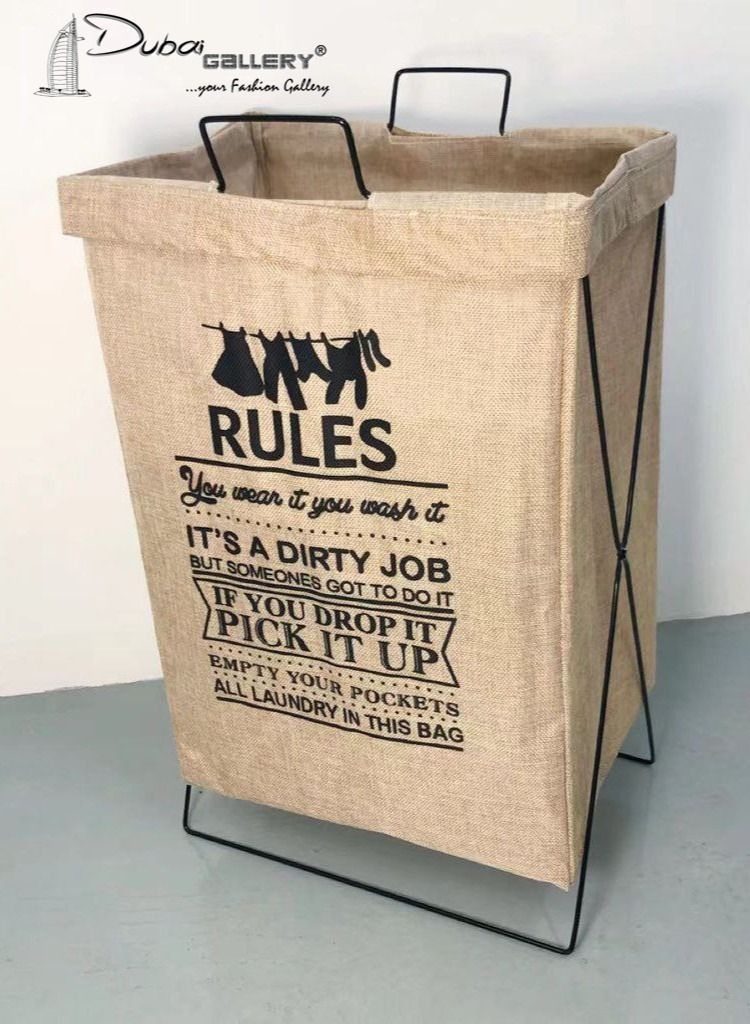 DubaiGallery Laundry Basket Clothes Hamper Clothe Sorter Bin,Foldable Waterproof Organizer Bag with Aluminum Frame,Washing Storage - Image 1