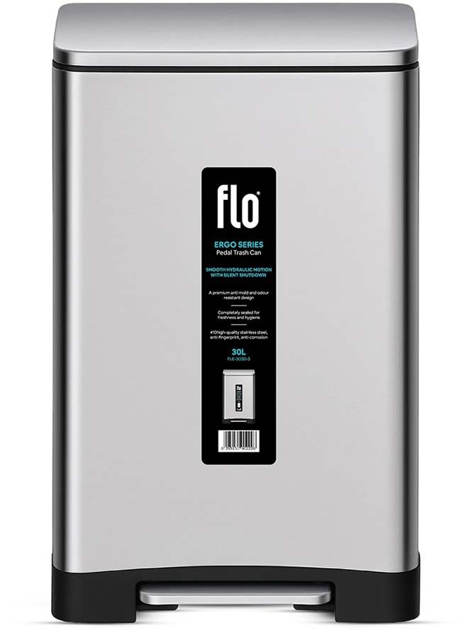 Dustbin - ergo matt steel 30l