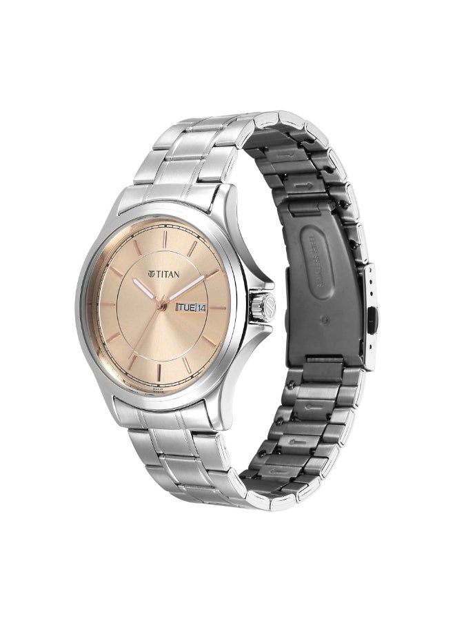 TITAN ساعة كوارتز أنالوج مع اليوم والتاريخ بمينا من الذهب الوردي للرجال
1870SM03 - Image 3