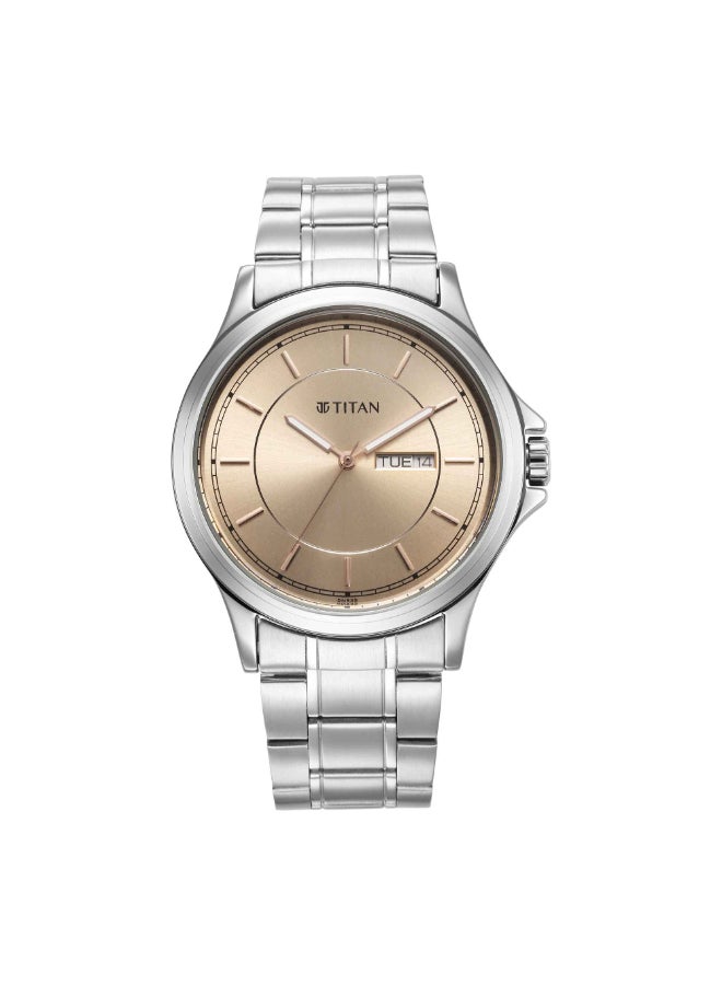 TITAN ساعة كوارتز أنالوج مع اليوم والتاريخ بمينا من الذهب الوردي للرجال
1870SM03 - Image 1