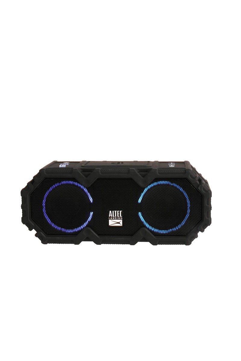 Altec Lansing LifeJacket Jolt - Waterproof Bluetooth Speaker, Durable & Portable Speaker with Qi Wireless Charging and Voice Assistant, Black w/Lights - Image 1