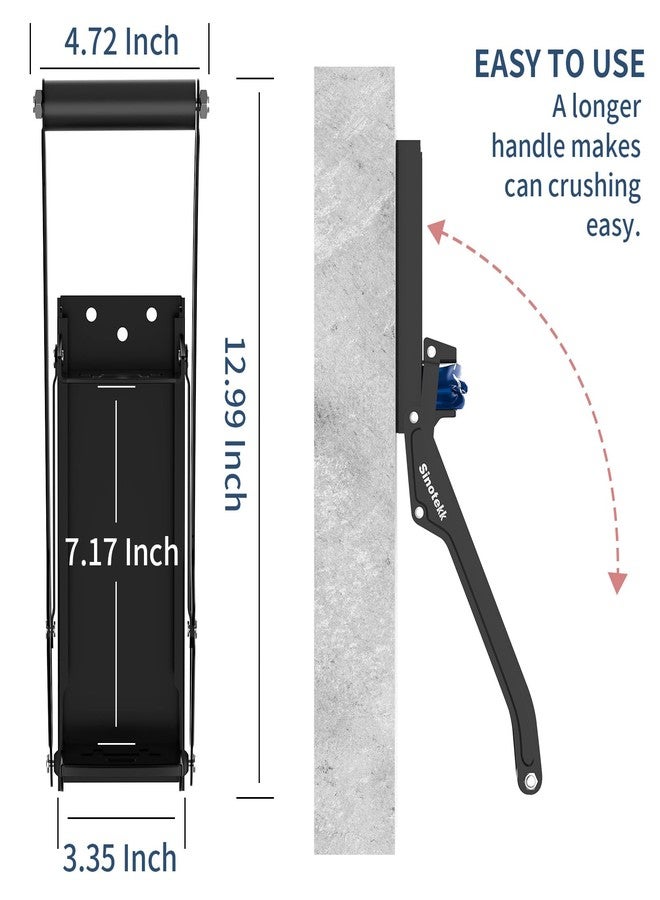 Sinotekk 16 oz Can Crusher Wall Mounted | Heavy-Duty Thickened Steel | with Built-in Bottle Opener & Non-Slip Handle | Flattened Aluminum Can in Seconds | Space-Saving Recycling Tool for Home & Garage - Image 2