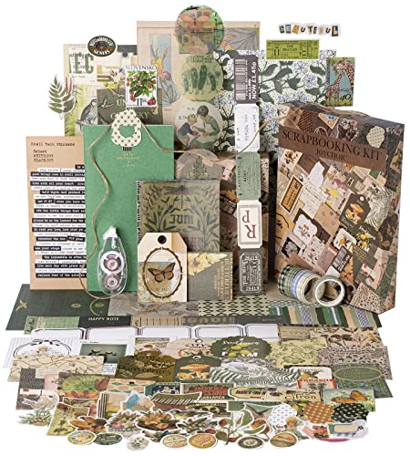 JOYCHOIC Vintage Junk Journal Supplies Aesthetic Journaling Kit Scrapbook Papers Stickers Large Collection for Bullet Scrapbooking Materials Planner DIY Arts Craft Collage Adults