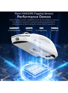 Attack Shark X6 Lightweight Wireless Gaming Mouse with 3 Mode Wired 2.4G BT5.2 Up to 26K DPI RGB Touch Magnetic Charging Base  - Image 4