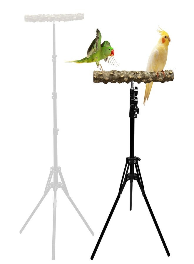 Arfubye 16-63 Inch Height Adjustable Bird Perch Pepper Wood Bird Training Perch Stand Parakeet Perches Indoor and Outdoor Parrot Stands for Small to Medium Bird - Image 1
