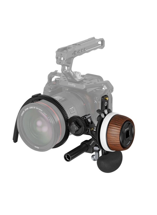 SmallRig F60 Follow Focus for DSLR and Mirrorless Camera Lenses, with Non-Damping Design & Forward/Reverse Switch & A/B Stops, Included Lens Gear, Gear Ring, 15mm Rod & Rod Clamp - 3850 - Image 1