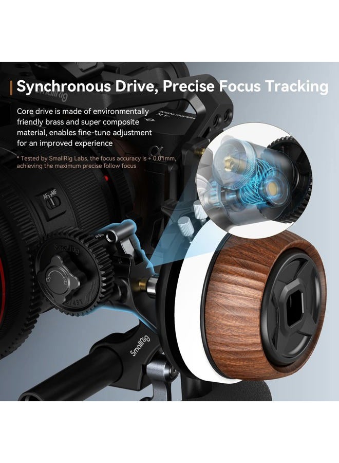SmallRig F60 Follow Focus for DSLR and Mirrorless Camera Lenses, with Non-Damping Design & Forward/Reverse Switch & A/B Stops, Included Lens Gear, Gear Ring, 15mm Rod & Rod Clamp - 3850 - Image 2
