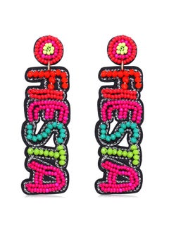YAHPERN Cinco De Mayo Earrings For Women Colorful Beaded Fiesta Pinata Drop Dangle Earrings Statement Party Earrings Mexican Holiday Gift (Style2)  - Image 1