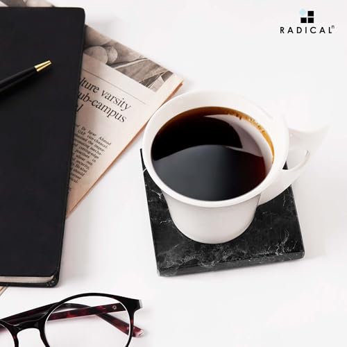 Radicaln Black Marble Coasters Set of 6 Handmade 35 Inch Square Coasters for Drinks Ideal Coaster Set for Home Kitchen Table Dcor - Image 3