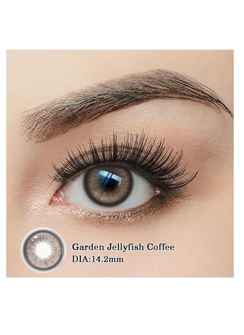 Garden Jellyfish Coffee Yearly Colored Contact Lenses, Unisex Cosmetic Contact Lenses, Enlargement Collection With Case