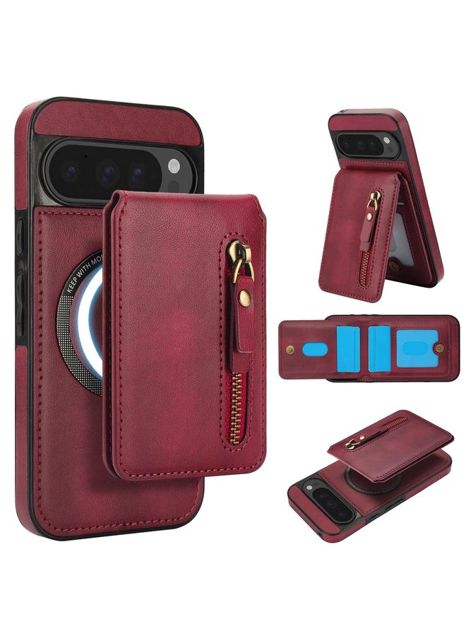 اس-توب جراب لهاتف Google Pixel 9 Pro XL مزود بسحاب ومحفظة من الجلد مع غطاء خلفي من MagSafe - Image 1