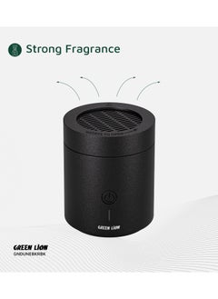 GREEN LION Dune Bakhour Incense Burner with Rotatable Lid & Easy Twist-Lock / Portable Bukhour / Luxury Scent / Strong Fragrance / 30 sec Auto Off / Included Tweezer - Black  - Image 4