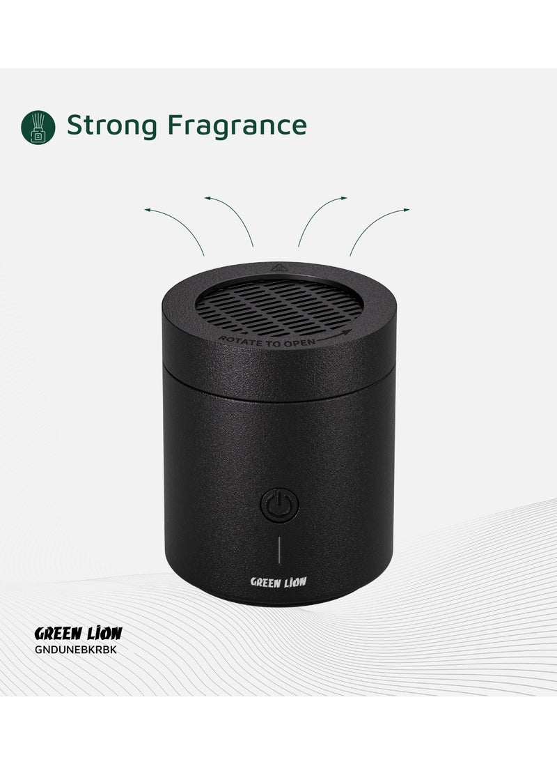 GREEN LION Dune Bakhour Incense Burner with Rotatable Lid & Easy Twist-Lock / Portable Bukhour / Luxury Scent Oud/ Strong Fragrance / Bakhoor / Included Tweezer - Black  - Image 4