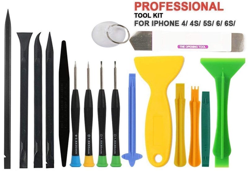 17 in 1 Professional Cell Phone Mobile Screwdriver Set Repair Opening Tool Kit for Various Smartphones and Tablets, Multicolour - Image 2