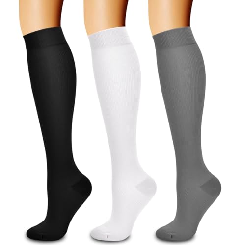 Laite Hebe compression socks,Black+White+Grey,S/M (3 pairs) - Image 1
