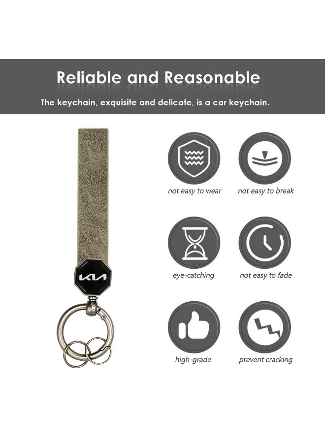 KIA Leather Keychain with Metal Ring - Durable Key Holder for Car, House, Office, and Personal Keys - Stylish Key Organizer for Men, Women, and Gifts - Versatile, Practical, and High-Quality Keychain for Everyday Use - Image 5