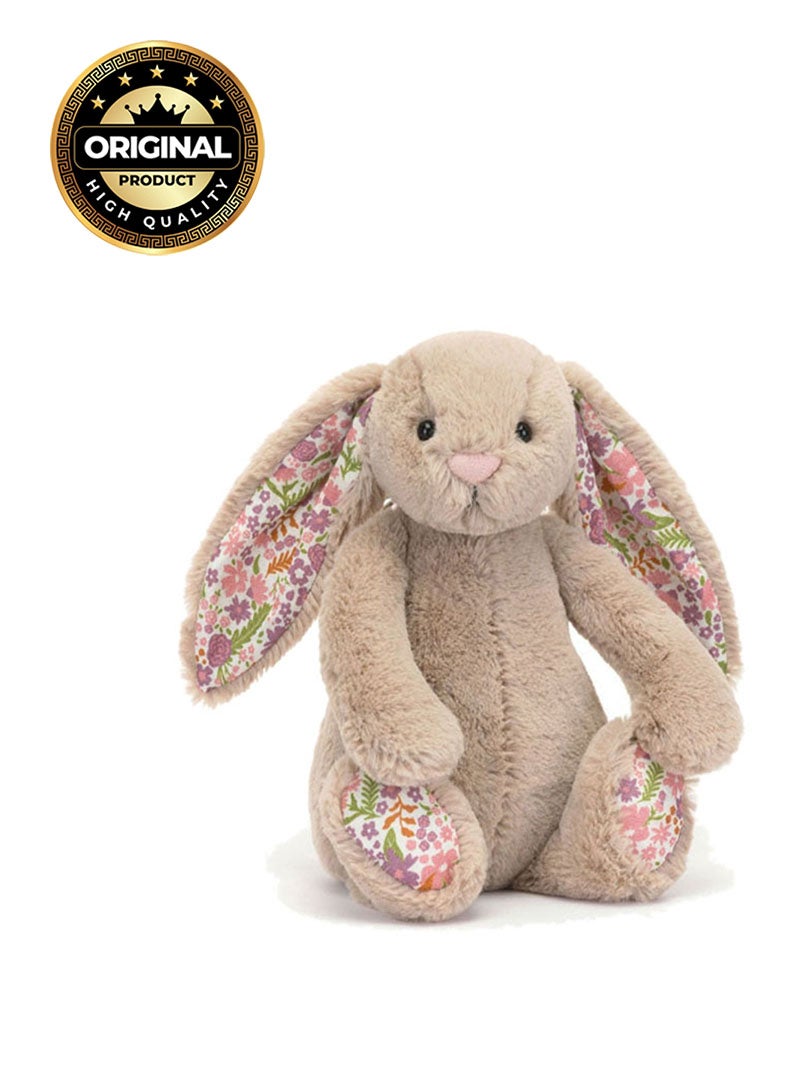 Blossom Beige Bunny 'Petal' Plush – Soft Stuffed Toy with Cordy Legs, Cute Valentine’s Gift for Kids & Adults, Collectible Jellycat, 23 cm