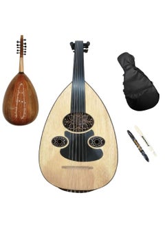 Al-Karz Music Lux Damascus Musical Oud with Moving Horse, Includes Padded Bag and 2 Pyramid Picks 