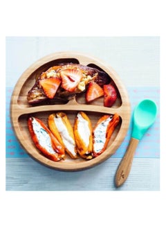 Avanchy Bamboo Suction Classic Plate + Spoon Pink  - Image 3