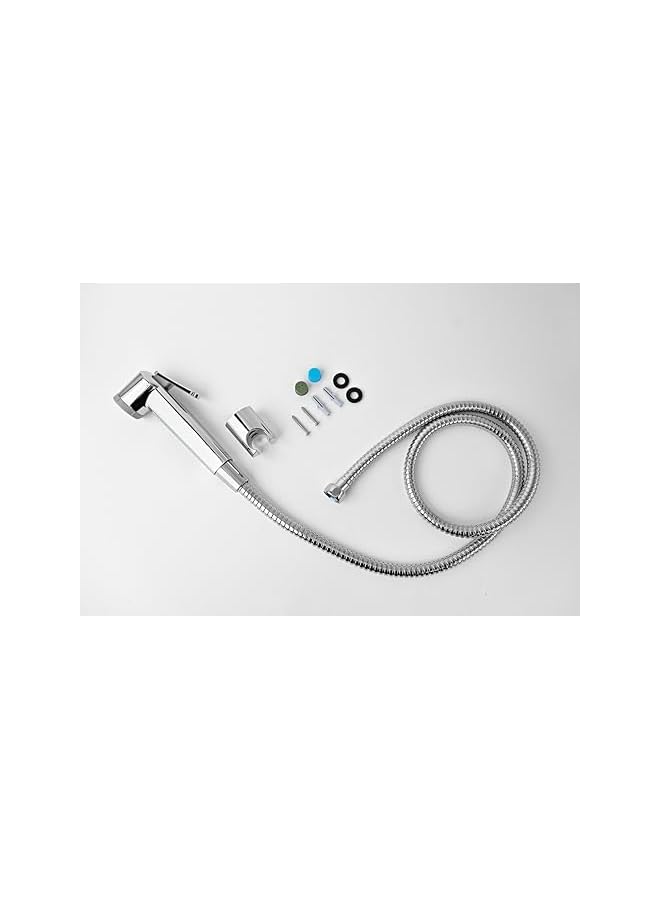 The Bros مجموعة شطاف/بيديت بيدوي ألفا - كروم لامع / خرطوم بلاستيكي متعدد الطبقات فضي 120 سم - Image 4