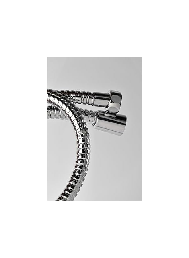 The Bros مجموعة شطاف/بيديت بيدوي ألفا - كروم لامع / خرطوم بلاستيكي متعدد الطبقات فضي 120 سم - Image 5