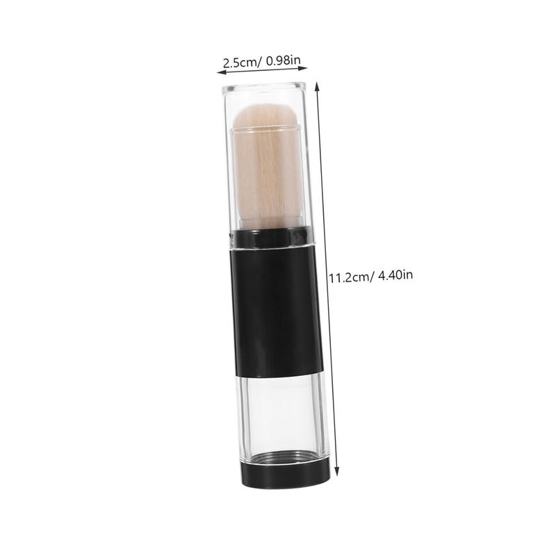 Outanaya 3pcs Refillable Powder Foundation Brush Set with Pressure Dispensing Bottle, Portable Soft Fiber Makeup Brushes for Loose Powder and Contour, Travel Size Face Blush Applicator - Image 2