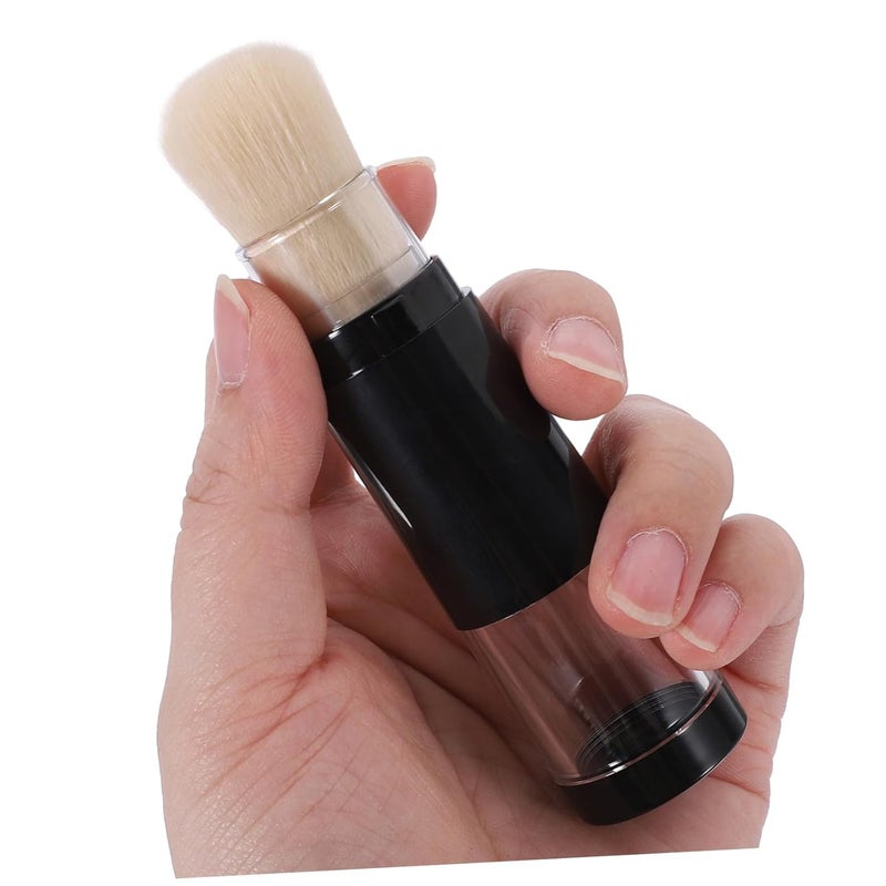 Outanaya 3pcs Refillable Powder Foundation Brush Set with Pressure Dispensing Bottle, Portable Soft Fiber Makeup Brushes for Loose Powder and Contour, Travel Size Face Blush Applicator - Image 4