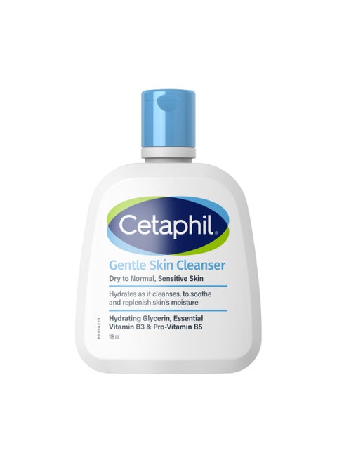 Gentle Skin Cleanser, For Dry to Normal, Sensitive Skin, Face And Body Wash, For Men And Women, With Niacinamide And Glycerin, Unscented, Soap Free And Non Foaming, For Men And Women 118ml