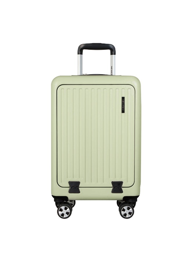 NEWCOM Front Opening PC Cabin Suitcase 20 Inch | TSA Lock | Laptop Compartment | 4 Spinner Wheels | Lightweight Carry-On Travel Luggage | White, Pink, Green - Image 1