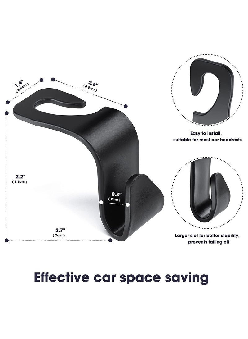 بريجووي خطاف مسند رأس مسند رأس مقعد السيارة، 4 عبوات خطاف حامل مسند رأس تخزين عالمي للسيارة لحامل مسند رأس السيارة يستخدم لتعليق زجاجات المياه وأكياس التسوق وأكياس القمامة في السيارة - Image 2