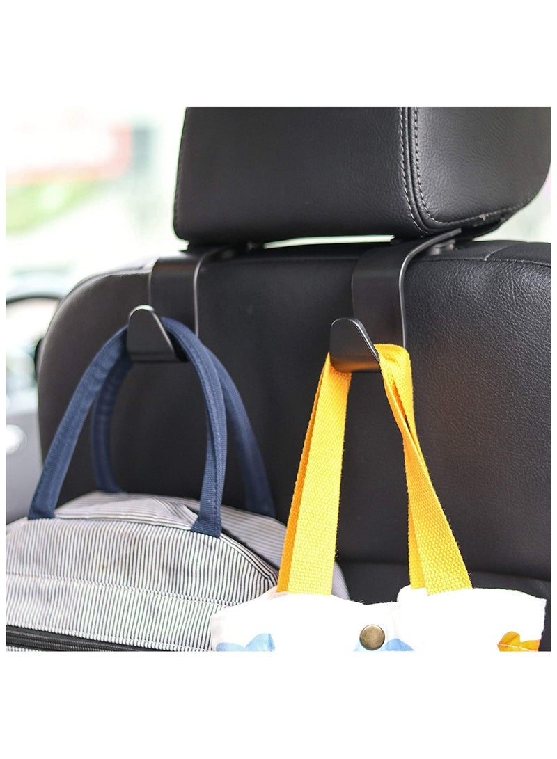 بريجووي خطاف مسند رأس مسند رأس مقعد السيارة، 4 عبوات خطاف حامل مسند رأس تخزين عالمي للسيارة لحامل مسند رأس السيارة يستخدم لتعليق زجاجات المياه وأكياس التسوق وأكياس القمامة في السيارة - Image 3