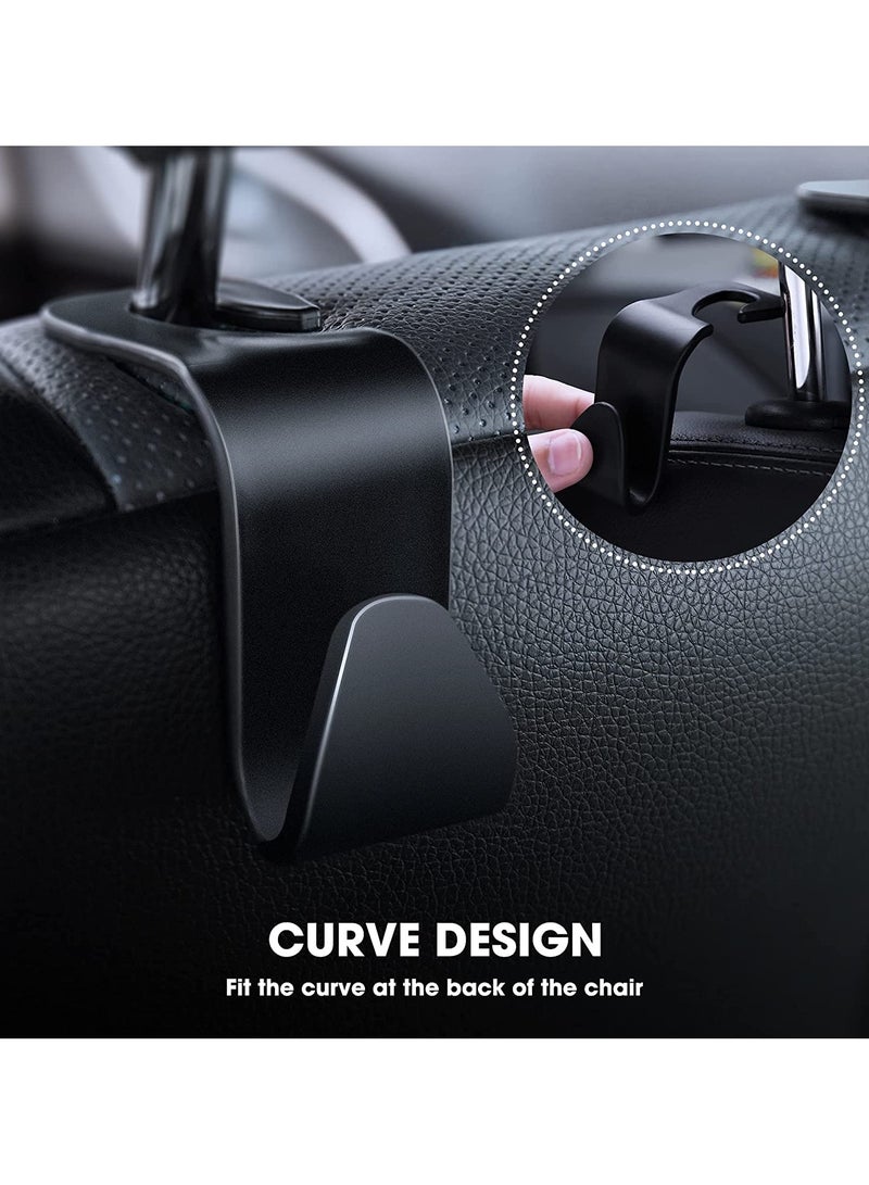 بريجووي خطاف مسند رأس مسند رأس مقعد السيارة، 4 عبوات خطاف حامل مسند رأس تخزين عالمي للسيارة لحامل مسند رأس السيارة يستخدم لتعليق زجاجات المياه وأكياس التسوق وأكياس القمامة في السيارة - Image 5