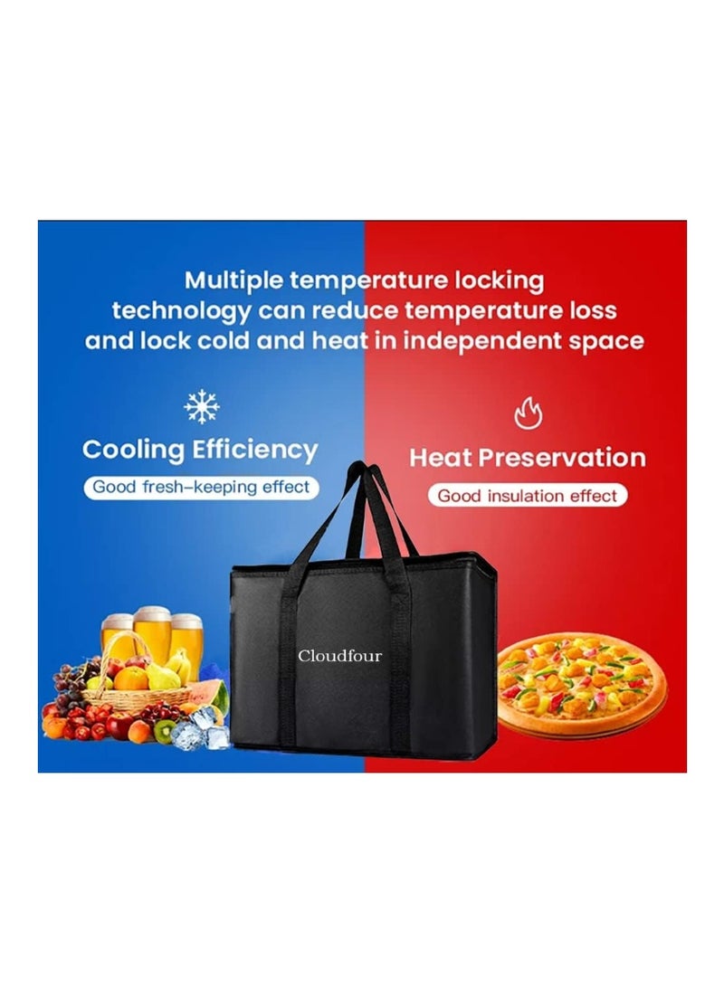 CLOUDFOUR Insulated Reusable Grocery Bag for Daily Shopping, Food Storage, Delivery, Picnic - Durable, Large, Foldable (Pack of 2) - Image 4